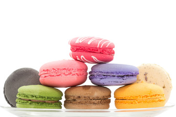 macarons isolated on white background