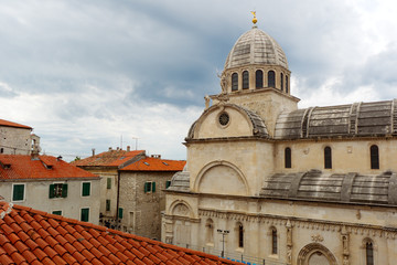 Fototapeta na wymiar Saint James Cathedral w Sibenik, Chorwacja