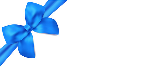 Gift certificate / Voucher / Coupon template. blue bow (ribbons)