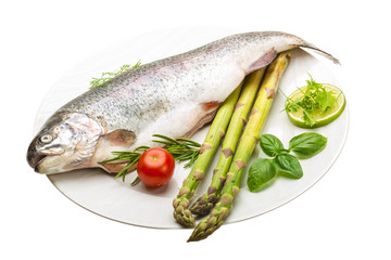 Fresh raw rainbow trout