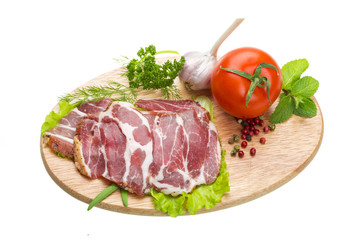 Bacon with vegetables