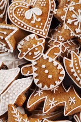 Close-up of Christmas gingerbread cookies