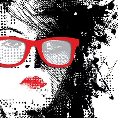 Papier Peint photo Visage de femme Femmes en lunettes de soleil