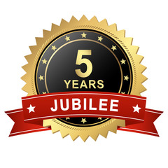 Jubilee Button with Banner - 5 YEARS