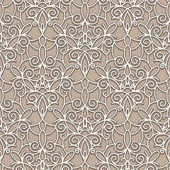 Abstract seamless beige lace pattern
