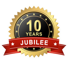 Jubilee Button with Banner - 10 YEARS