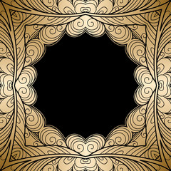 Obraz premium Gold square ornamental frame