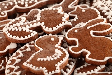 Close-up of Easter gingerbread cookies.