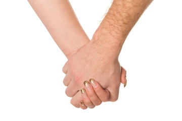 man and woman holding each others arms