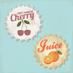 Vintage botle cap design - Orange and Cherry Juice - 54005464
