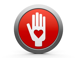 Hand with love icon