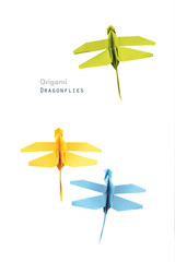 Origami paper dragonflies