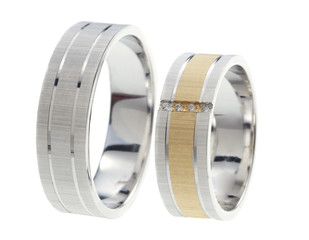 Two wedding rings isolated 
