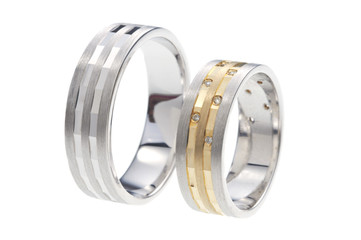 Two wedding rings isolated 