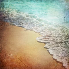 Foto auf Glas Grunge Paper Beach Background © Kanea