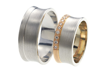 Two wedding rings isolated 
