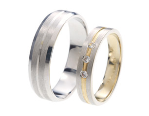Two wedding rings isolated 