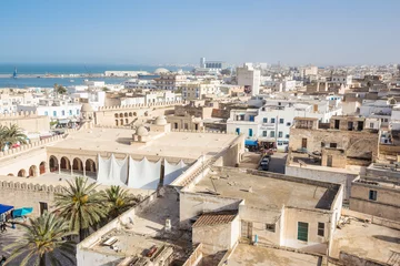 Fotobehang Tunesië oude huizen in medina in Sousse, Tunesië