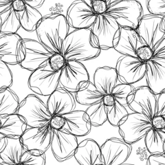 Papier Peint photo autocollant Fleurs noir et blanc Arrière-plan transparent floral pour votre conception