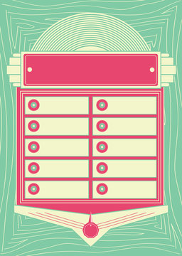 1950s Style Jukebox Background And Frame