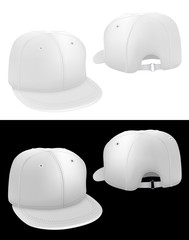 Classic baseball hat template. Front and back view.
