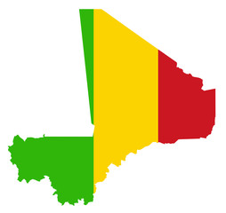Mali - Karten Flagge