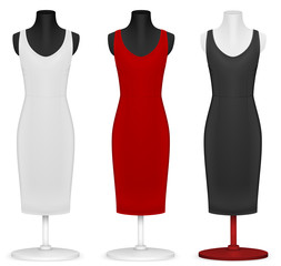 Classic women's plain dress template