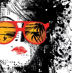Garden poster Woman face Women in sunglasses