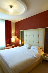 Double bed hotel room