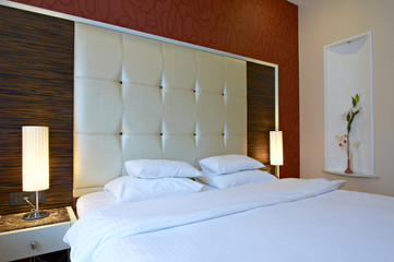 Double bed hotel room