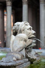 the baroque fountain in the Piazza della Rotonda  Rome, Italy