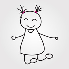 children vector hand drawn