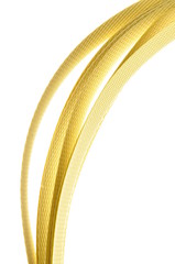 Fototapeta premium Yellow tape lines isolated om white background