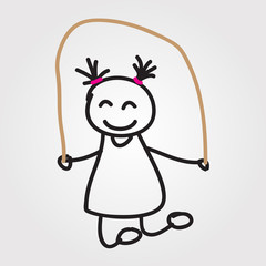 children vector hand drawn