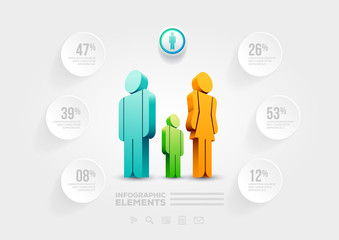 People infographic design template