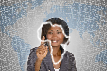 Afrikanische Geschäftsfrau digitale Welt - 54014631