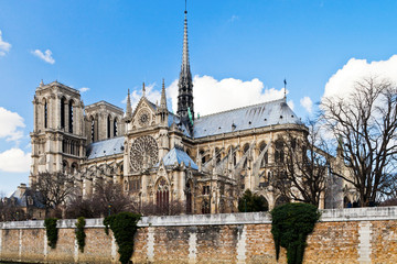 cathedral Notre-Dame de Paris and Seine river
