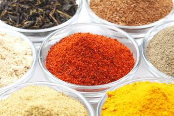 Variety of Raw Authentic Indian Spice Powder