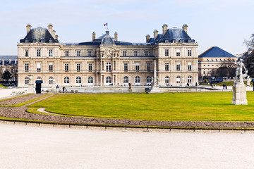 view of Luxembourg Palace and Gardens in Paris