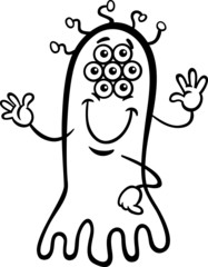 strange alien cartoon coloring page