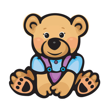 Vector of cute baby bear isolated.