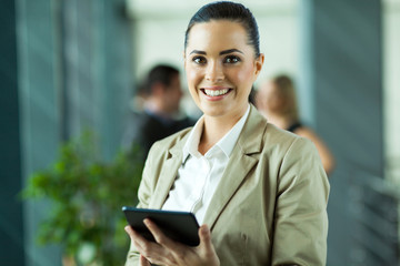 female entrepreneur using tablet computer