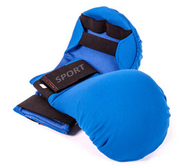Blue sport gloves