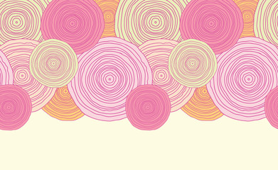 Vector doodle circle texture horizontal seamless pattern - 54021444