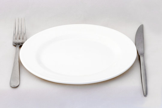 Dining plate on white surface