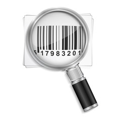 Magnifying glass and bar code