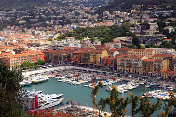 Cityscape of Nice(France), harbor view from above