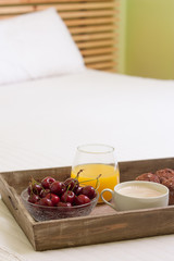 Breakfast tray in bed