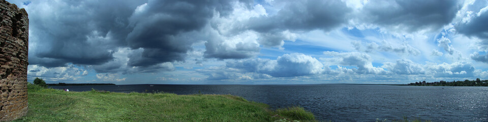 Fototapeta na wymiar Панорама на Ладожском озере