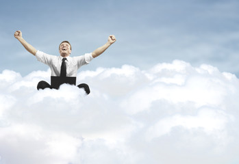 businessman on cloud